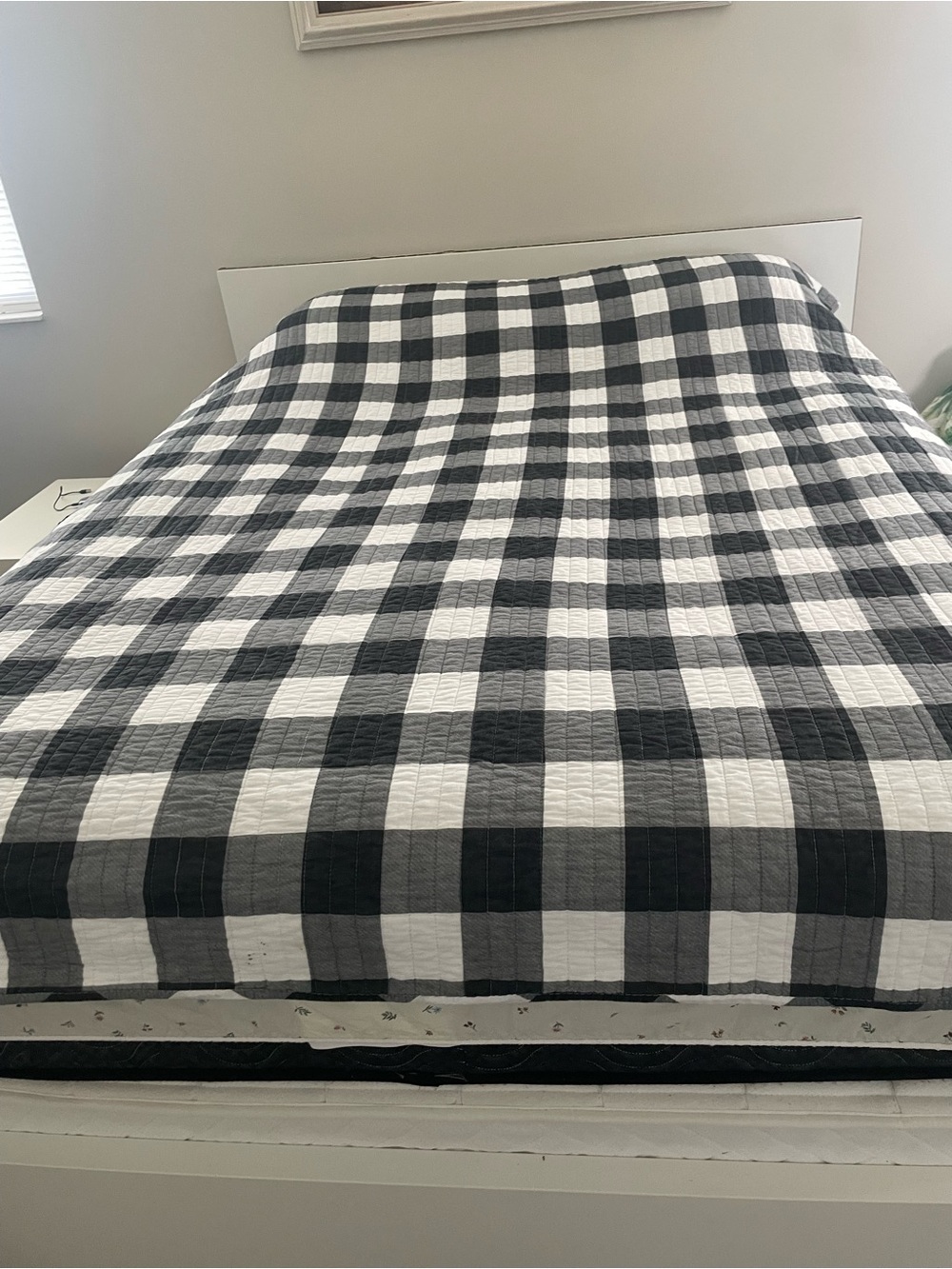 Black and White Buffalo Check Quilt - Classic Bedspread twin